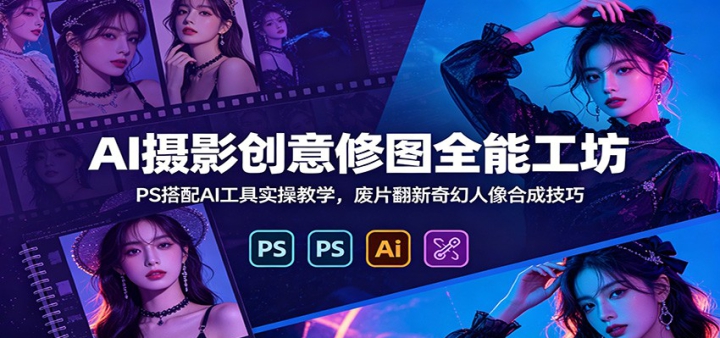 AI��Ӱ������ͼȫ�ܹ�����PS����AI����ʵ�ٽ�ѧ����Ƭ�����������ϳɼ���