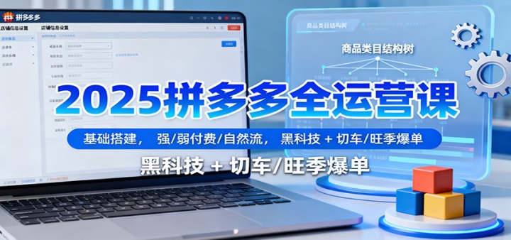 2025拼多多全运营课:基础搭建,强/弱付费/自然流,黑科技 + 切车/旺季爆单