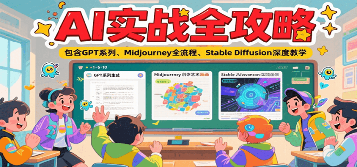 AIʵսȫԣGPTϵСMidjourneyȫ̡Stable DiffusionȽѧ