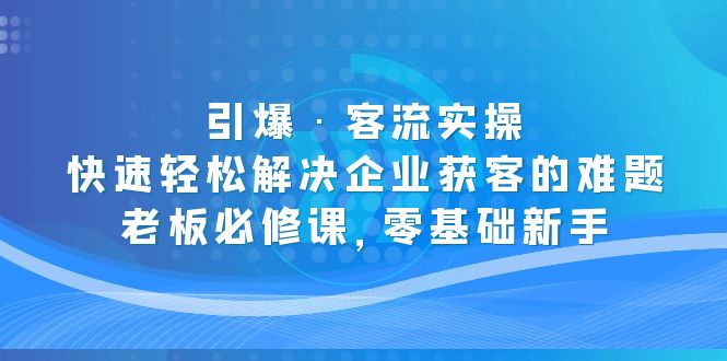 引爆·客流实操：快速轻松解决企业获客的难题，老板必修课，零基础新手-颜夕资源网-第15张图片