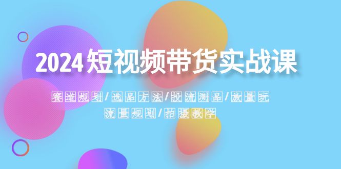 2024短视频带货实战课：赛道规划·选品方法·投流测品·放量玩法·流量规划-有术宝库