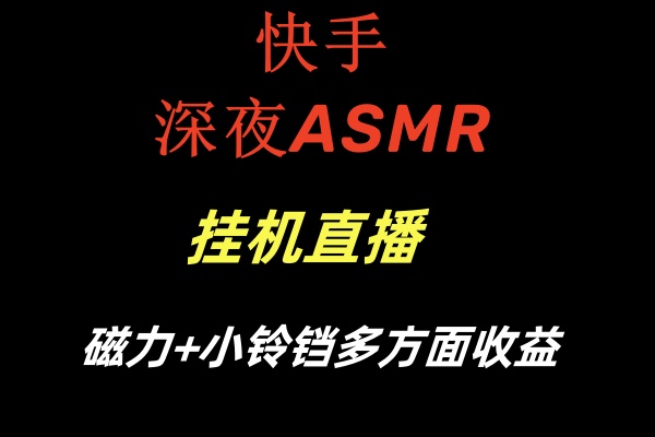 快手深夜ASMR挂机直播磁力+小铃铛多方面收益-有术宝库