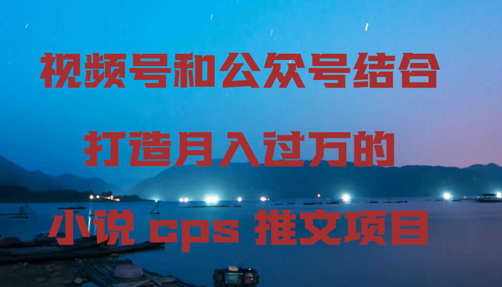 视频号和公众号结合打造月入过万的小说cps推文项目，包括市面上面的各种思路详解-有术宝库