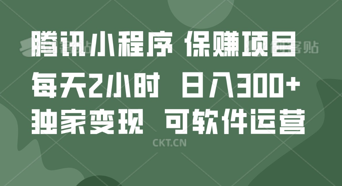 腾讯官方项目，可软件自动运营，稳定有保障，时间自由，永久售后，日均收益100-500-创业项目论坛-资源分享-6协议-村兔网