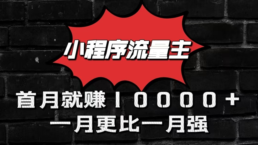 小程序流量主首月就赚10000+，一月更比一月强！小本创业首选-有术宝库