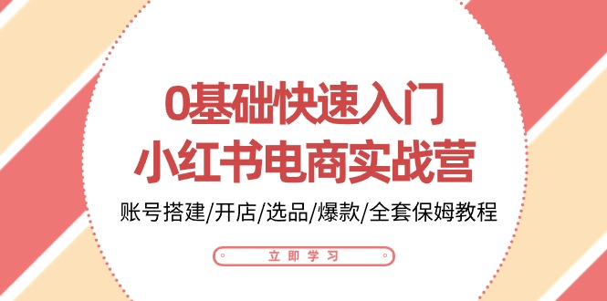 0基础快速入门小红书电商实战营：账号搭建/开店/选品/爆款/全套保姆教程-有术宝库