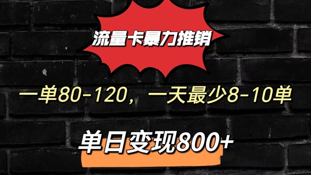 流量卡暴力推销模式一单80-170元一天至少10单，单日变现800元-创业项目论坛-资源分享-6协议-村兔网