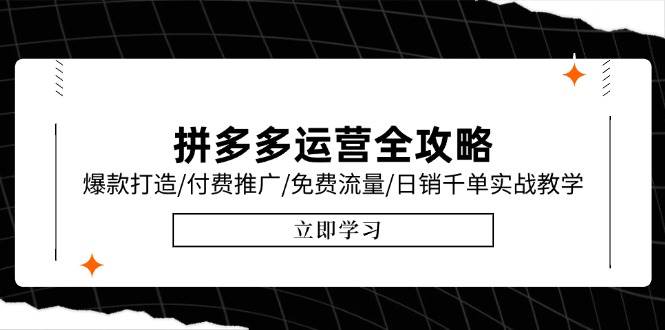拼多多运营全攻略，爆款打造/付费推广/免费流量/日销千单实战教学/6月更新_酷乐网