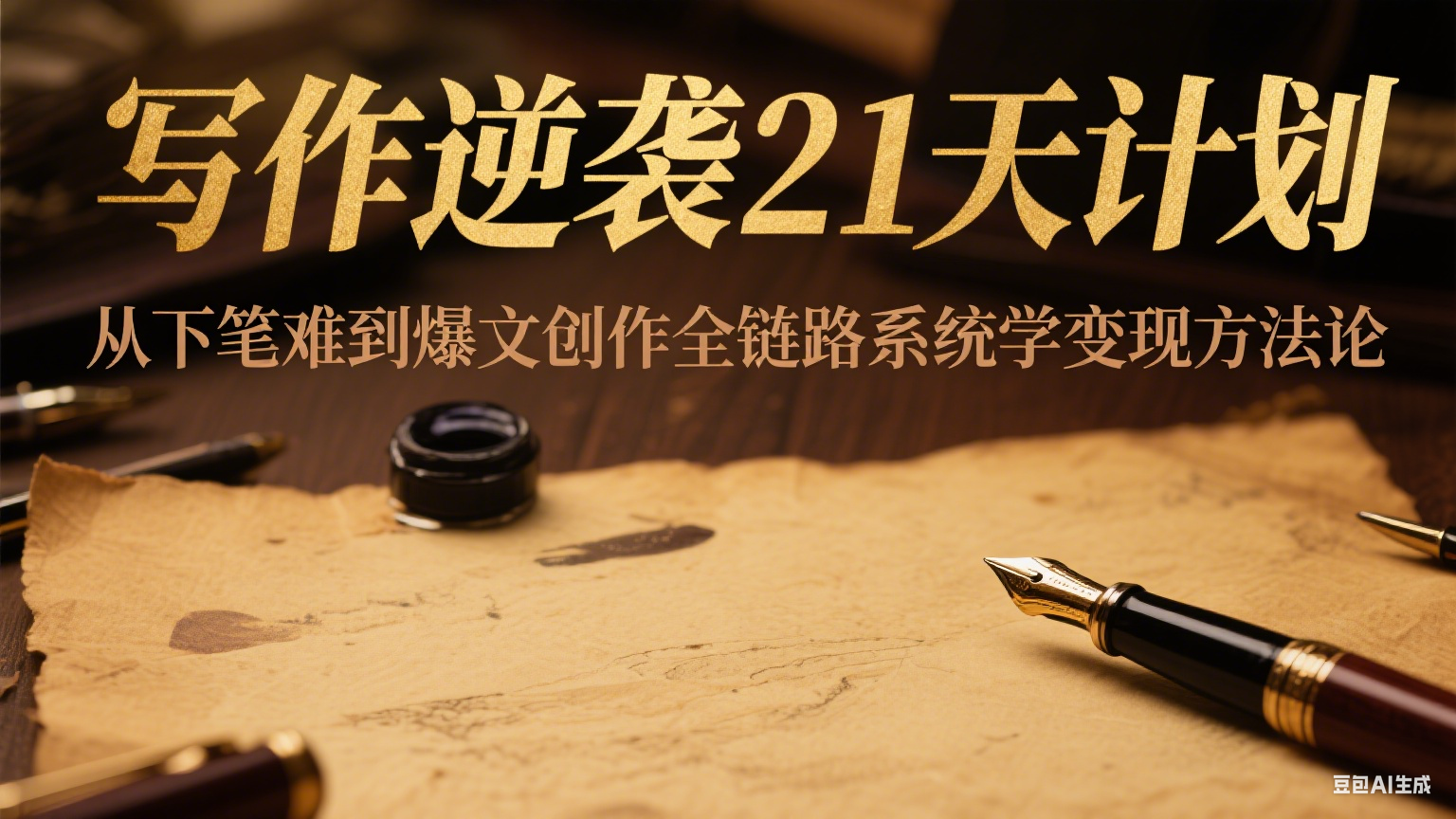 写作逆袭21天计划：从下笔难到爆文创作全链路系统学变现方法论_陌咲网