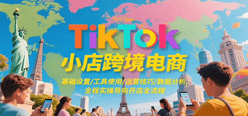 TikTok小店跨境电商，基础设置/工具使用/运营技巧/数据分析，全程实操导向开店全流程_酷乐网