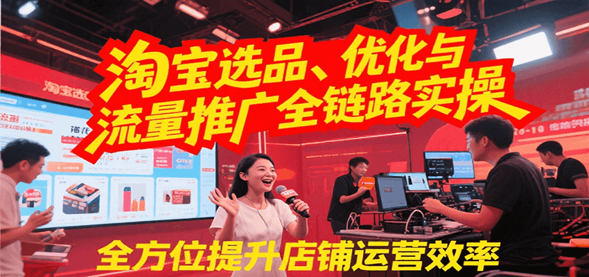 淘宝选品、优化与流量推广全链路实操，全面提升店铺运营效率_酷乐网