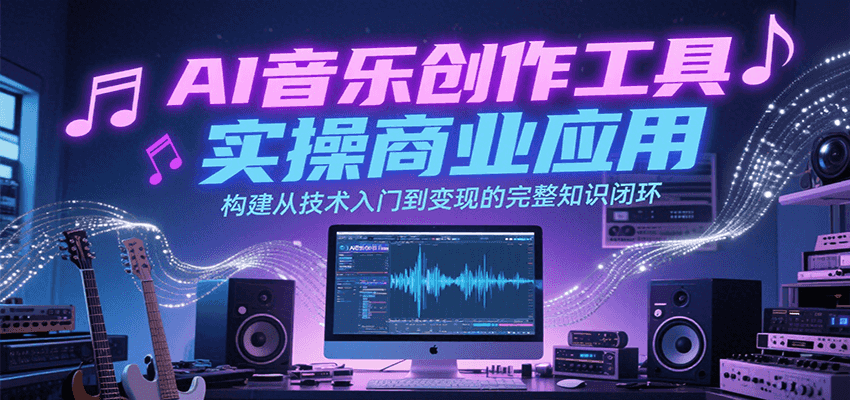 AI音乐创作工具实操商业应用，构建从技术入门到变现的完整知识闭环
