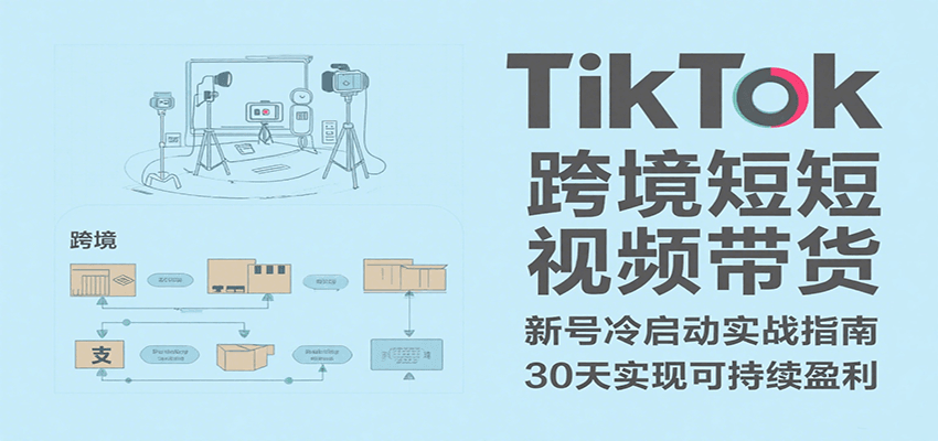 TikTok跨境短视频带货，30天攻克新号冷启动、0-1实现跨境可持续盈利-951博客