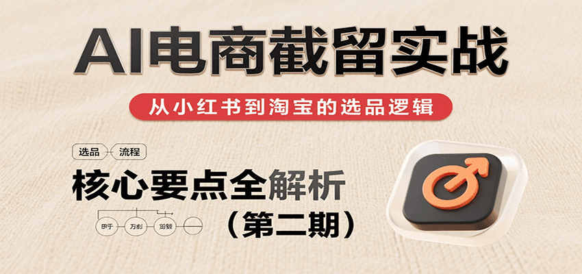 AI电商截留实战，小红书、淘宝等电商平台选品思路及核心要点（第二期）-951博客