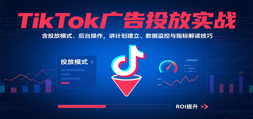 TikTok广告投放实战，含投放模式、后台操作，讲计划建立、数据监控与指标解读技巧_酷乐网