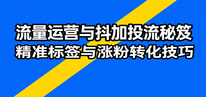流量运营与抖加投流秘笈，含算法解析、爆款打造、精准标签与涨粉转化技巧_酷乐网