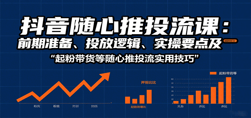 抖音随心推投流课：前期准备、投放逻辑、实操要点及起粉带货等随心推投流实用技巧-951博客