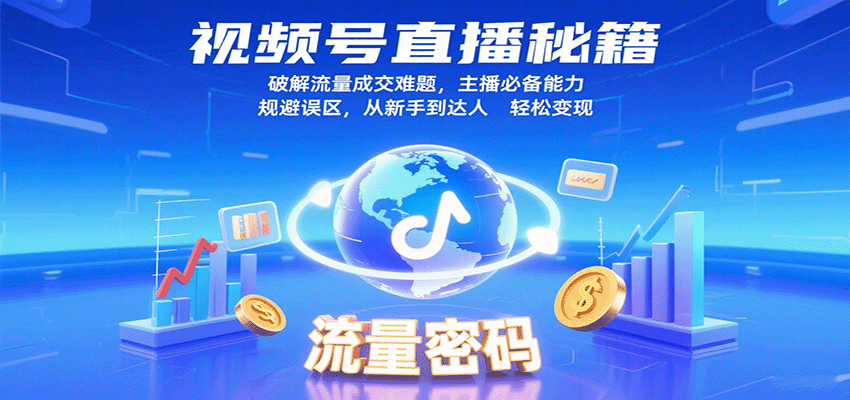 视频号直播秘籍，破解流量成交难题，主播必备能力，规避误区，从新手到达人轻松变现_酷乐网