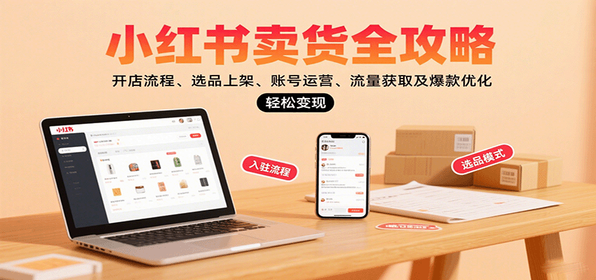 小红书卖货全攻略：开店流程、选品上架、账号运营、流量获取及爆款优化，轻松变现_酷乐网