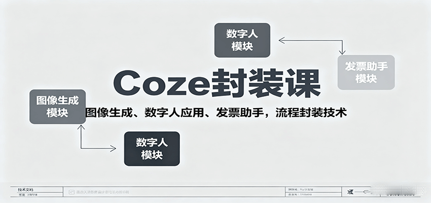 Coze封装课，图像生成、数字人应用、发票助手，流程封装技术_酷乐网