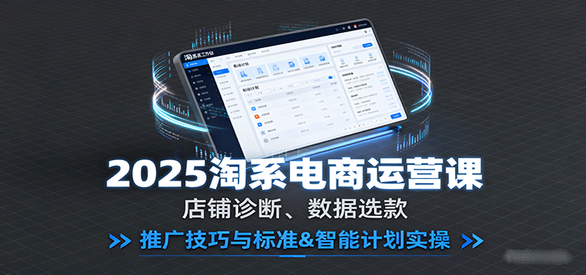 2025淘系电商运营课：店铺诊断、数据选款，推广技巧与标准&智能计划实操-951博客
