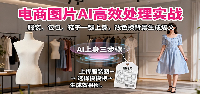 电商图片AI高效处理实战，服装，包包，鞋子一键上身，改色换背景生成爆文_酷乐网