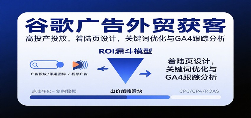 谷歌广告外贸获客,高投产投放,着陆页设计,关键词优化与GA4跟踪分析_酷乐网