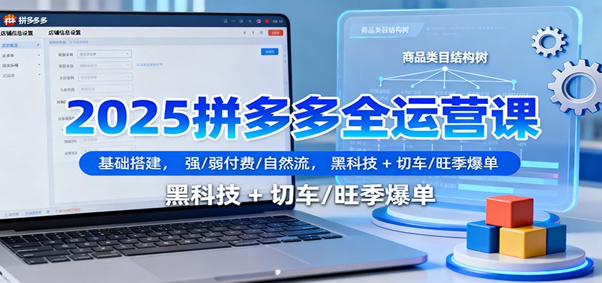 2025拼多多全运营课:基础搭建,强/弱付费/自然流,黑科技 + 切车/旺季爆单_酷乐网