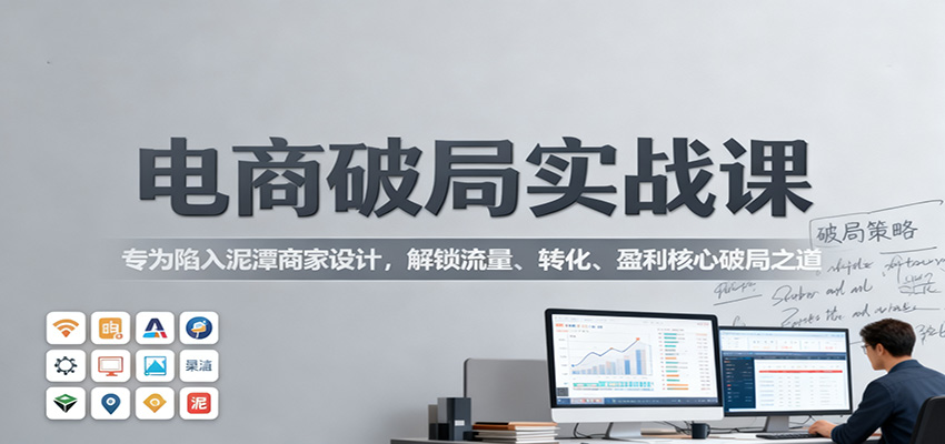 电商破局实战课:专为陷入泥潭商家设计,解锁流量、转化、盈利核心破局之道_酷乐网