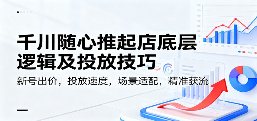 千川随心推起店底层逻辑及投放技巧，新号出价，投放速度，场景适配，精准获流_酷乐网