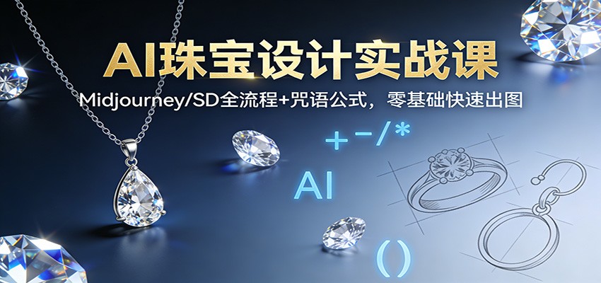 AI珠宝设计实战课:Midjourney/SD全流程+咒语公式,零基础快速出图_酷乐网