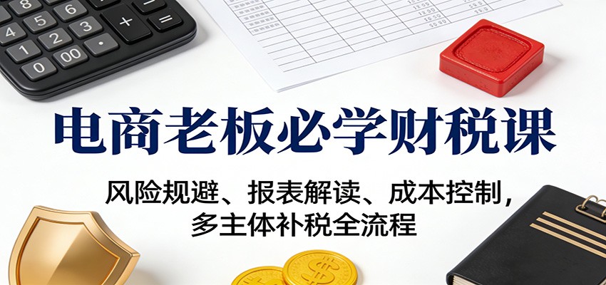 电商老板必学财税课:风险规避、报表解读、成本控制,多主体补税全流程-951博客