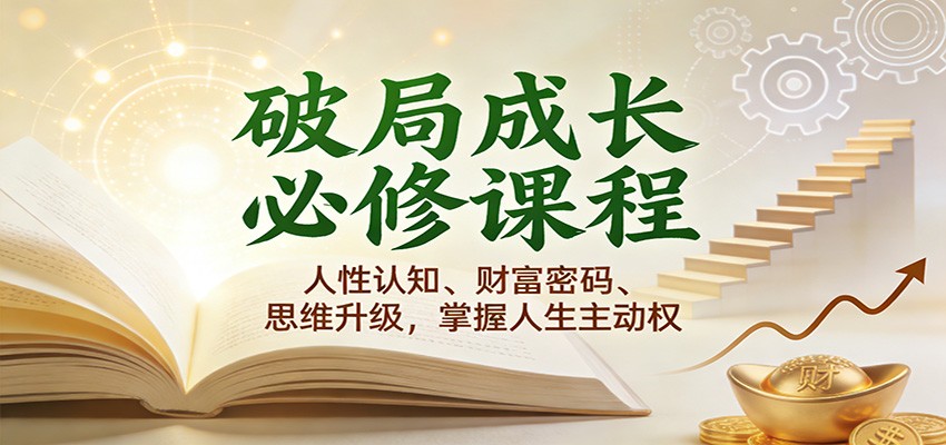 破局成长必修课2.0：人性认知、财富密码、思维升级，掌握人生主动权_酷乐网