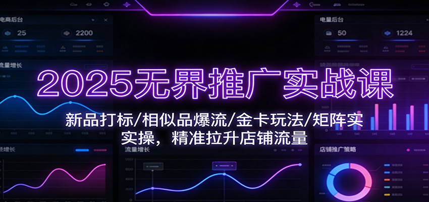 2025无界推广实战课：新品打标/相似品爆流/金卡玩法/矩阵实操，精准拉升店铺流量_酷乐网