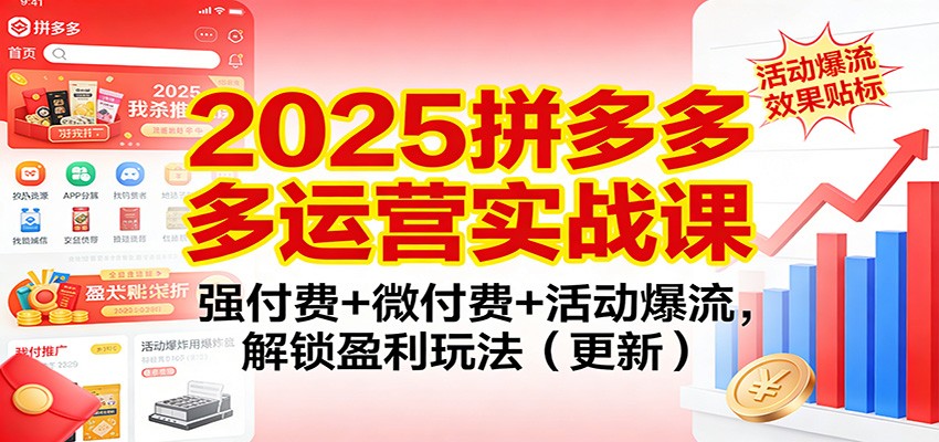 2025拼多多运营实战课：强付费+微付费+活动爆流，解锁盈利玩法（更新）_酷乐网