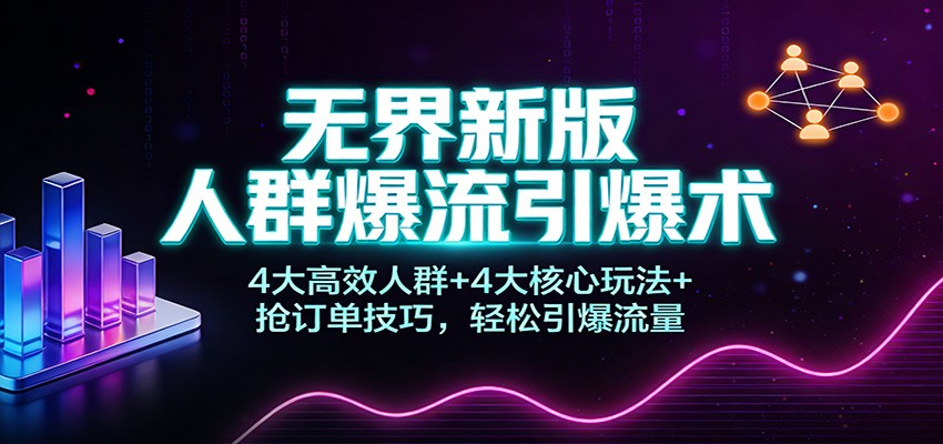 无界新版人群爆流引爆术:4大高效人群+4大核心玩法+抢订单技巧,轻松引爆流量_酷乐网