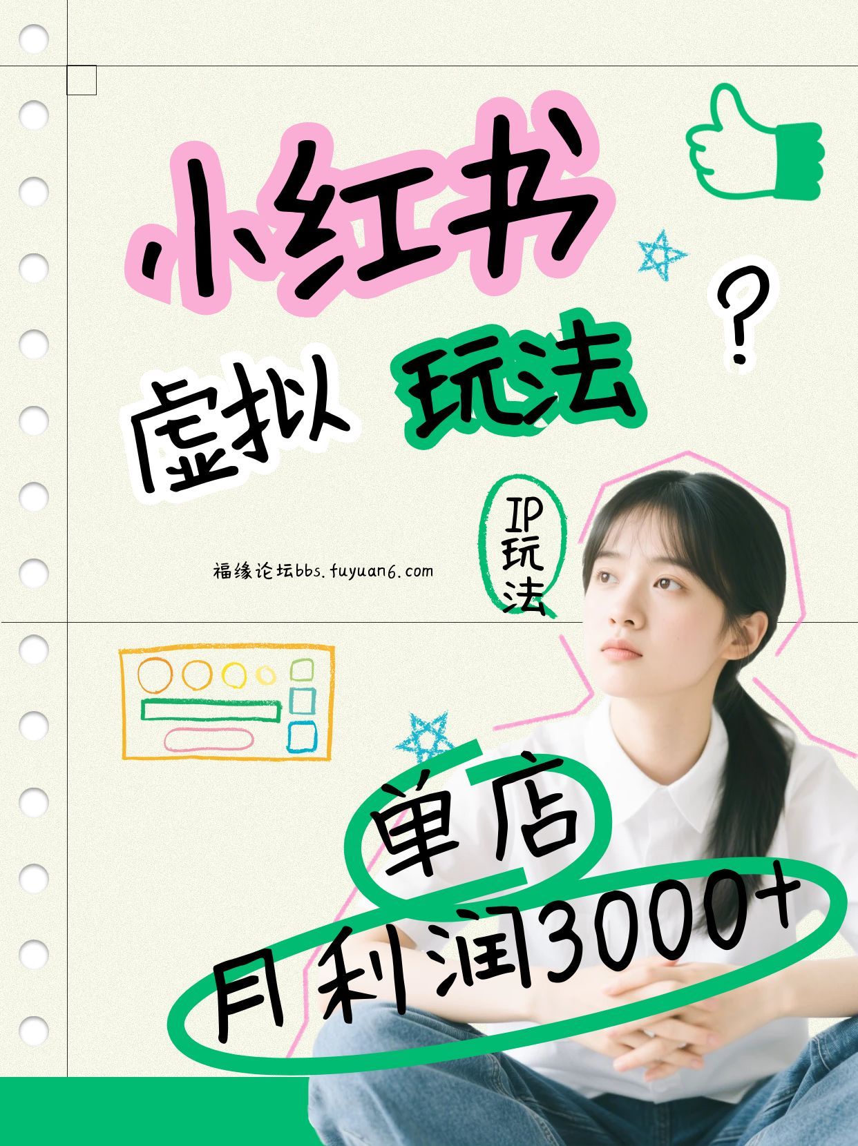 小红书虚拟玩法（铺货流和单品玩法），单店月利润3000+，IP打法+原创商品（0违规）_酷乐网