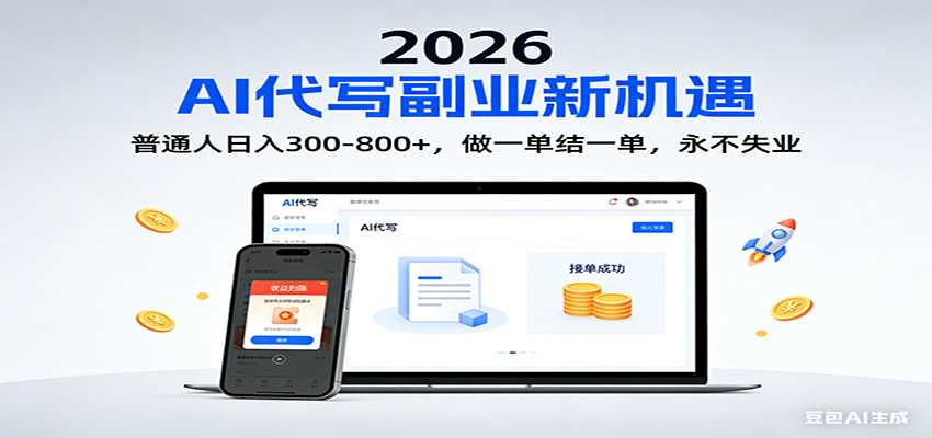 2026 副业首选！AI 代写日入 300-800，普通人0门槛，做一单结一单！_酷乐网