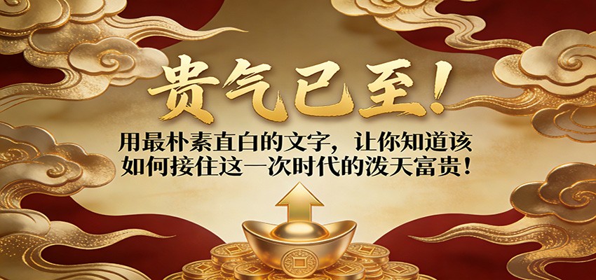 付费文章：贵气已至！用最朴素直白的文字，让你知道该如何接住这一次时代的泼天富贵！_酷乐网
