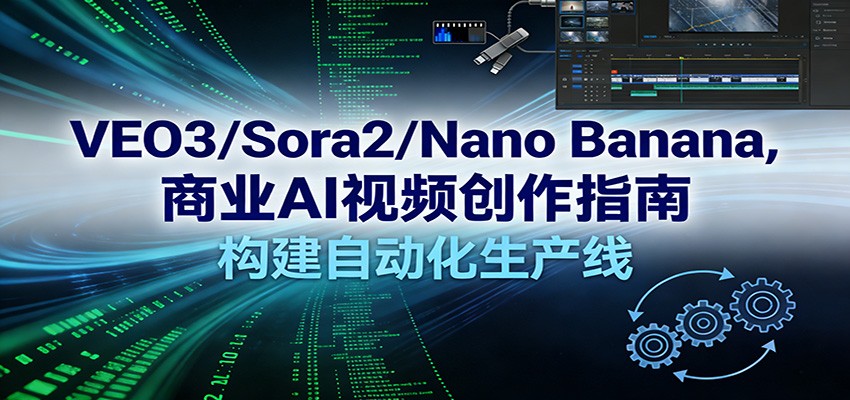 VEO3/Sora2/Nano Banana商业AI视频创作指南,构建自动化生产线_酷乐网