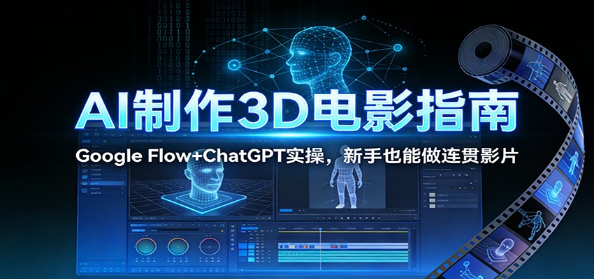 AI制作3D电影指南：Google Flow+ChatGPT实操，新手也能做连贯影片_酷乐网