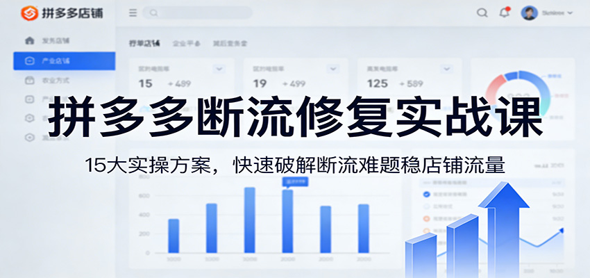 拼多多断流修复实战课：15大实操方案，快速破解断流难题稳店铺流量_酷乐网