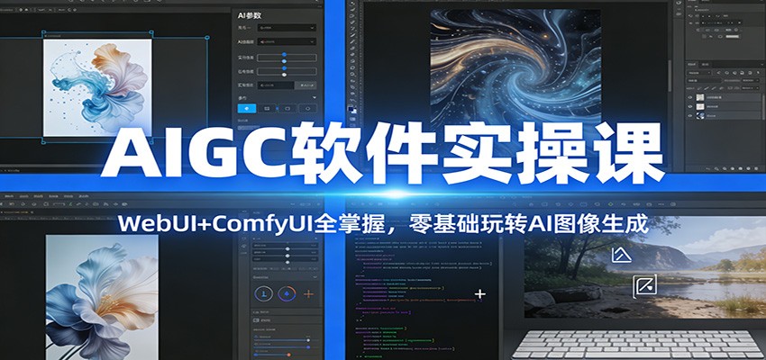 AIGC软件实操课：WebUI+ComfyUI全掌握，零基础玩转AI图像生成_酷乐网