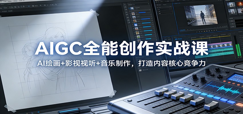 AIGC全能创作实战课：AI绘画+影视视听+音乐制作，打造内容核心竞争力_酷乐网