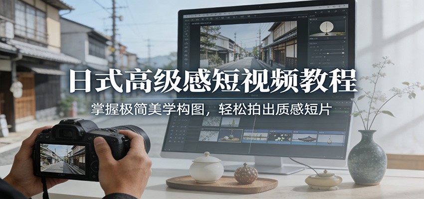 日式高级感短视频教程：掌握极简美学构图，轻松拍出质感短片-951博客