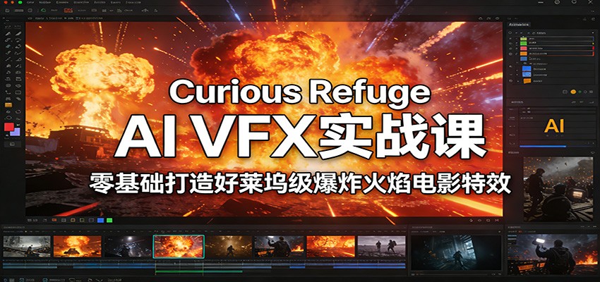 CuriousRefugeAIVFX实战课，零基础打造好莱坞级爆炸火焰电影特效-951博客