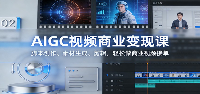 AIGC视频商业变现课:脚本创作、素材生成、剪辑,轻松做商业视频接单-951博客