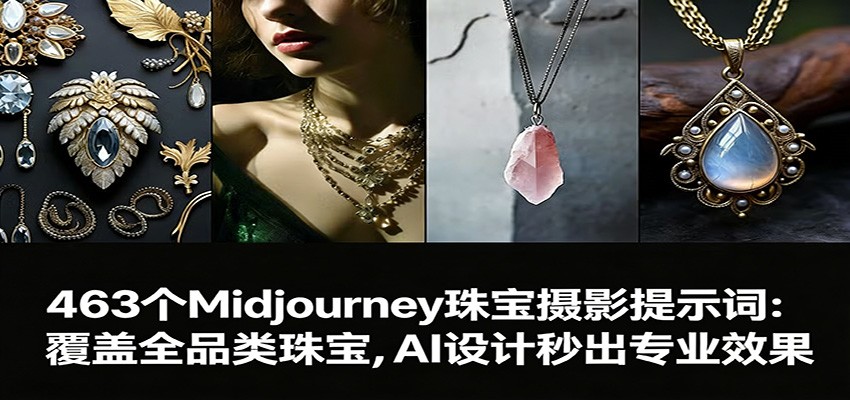 463个Midjourney珠宝摄影提示词:覆盖全品类珠宝,AI设计秒出专业效果_酷乐网