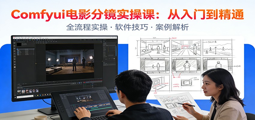 ComfyUI电影分镜实操课：分镜一致性，全流程AI视频制作，零基础也能做专业分镜_酷乐网