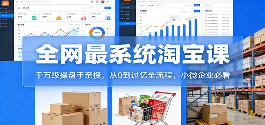 淘宝天猫系统课:千万级操盘手亲授,从0到过亿全流程,小微企业必看_酷乐网